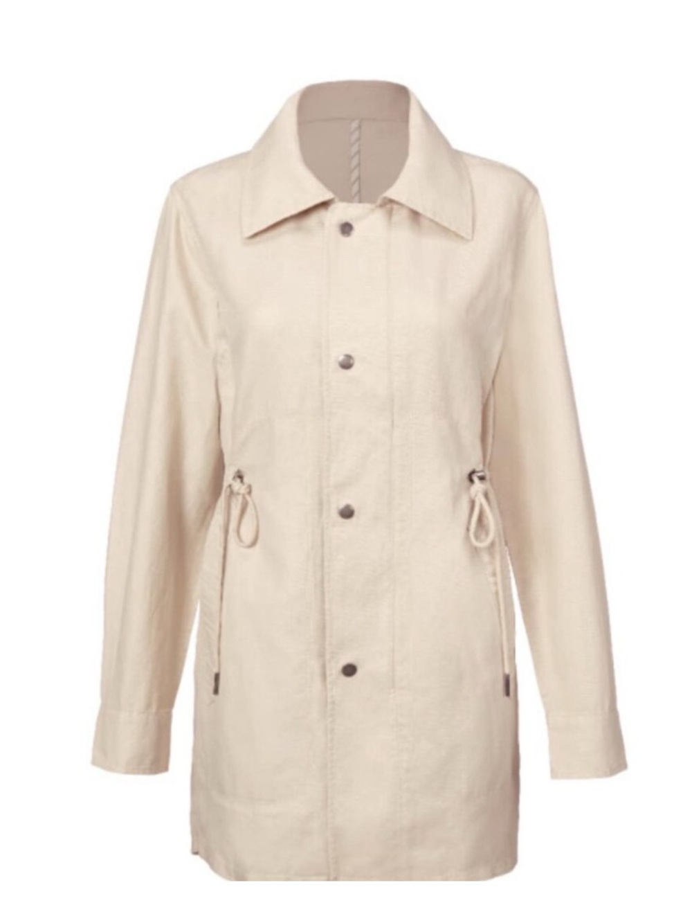 CAbi Sandstone Drawstring Utility Trench jacket